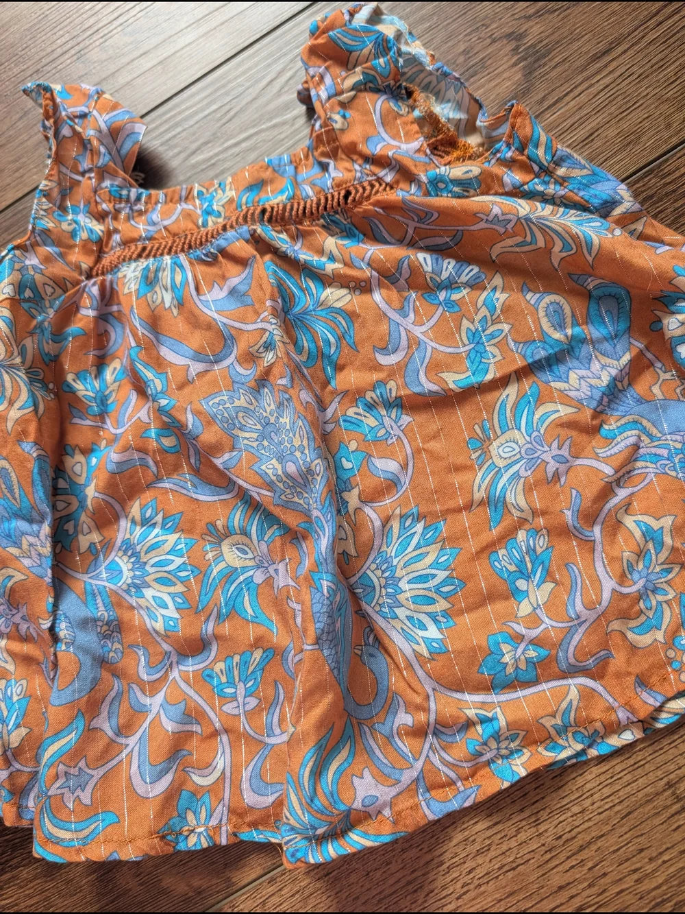 Arnhem Orange & Blue Floral‎ Ruffle Two-Piece Set
